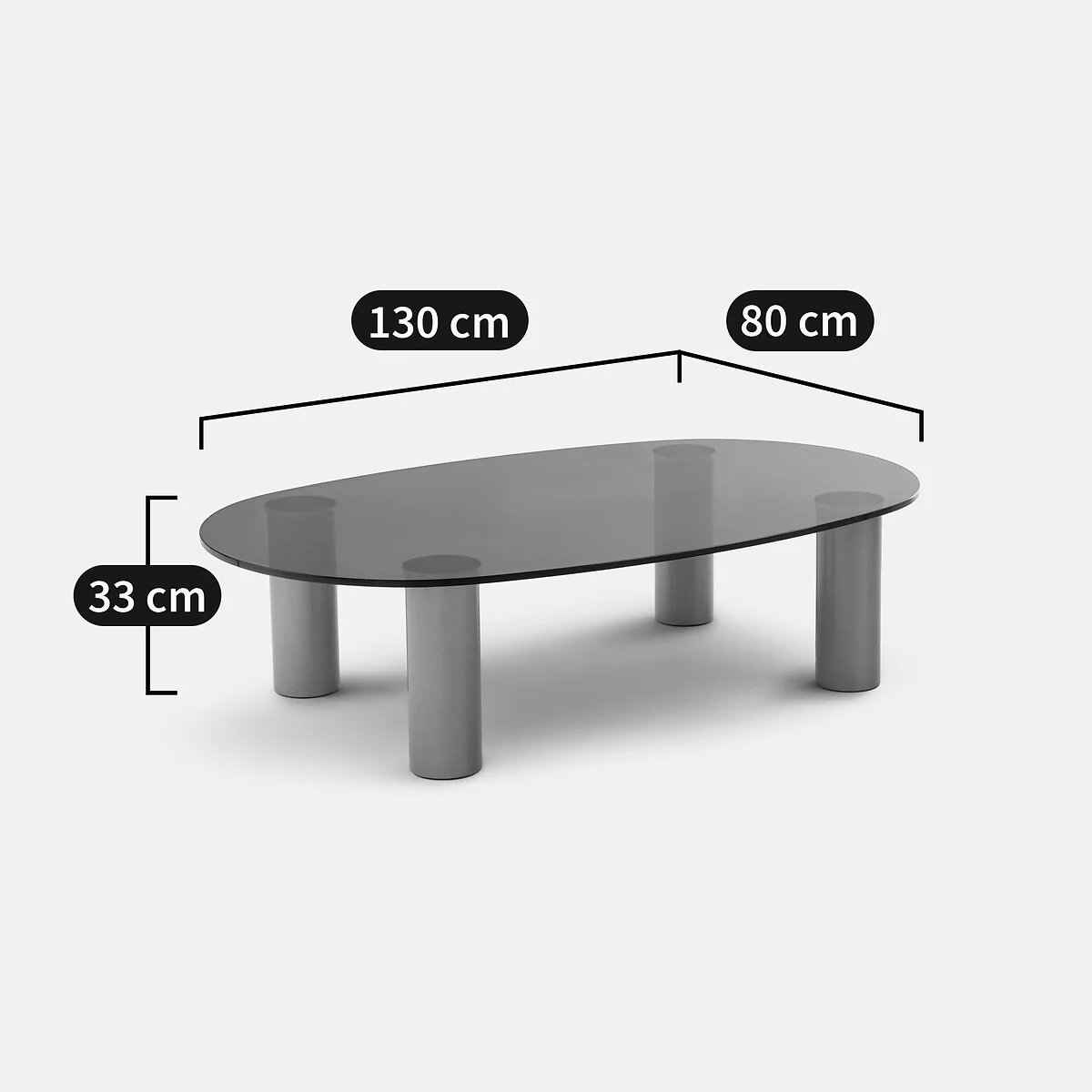 Madeline Brushed-Iron Metal Tempered Glass Coffee Table – image 5