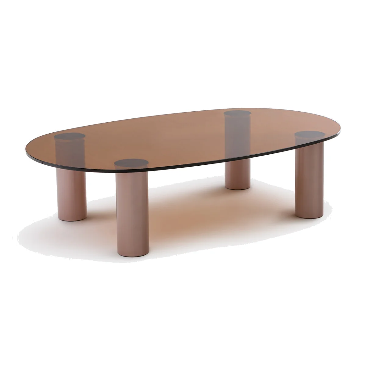 Madeline Brushed-Iron Metal Tempered Glass Coffee Table – image 1