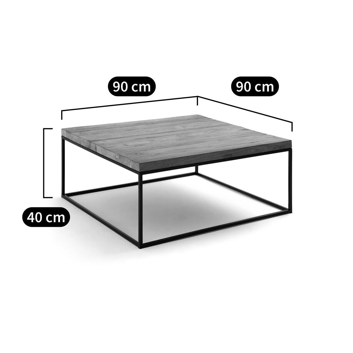 Orma Square Coffee Table with Recycled Elm Top – image 7