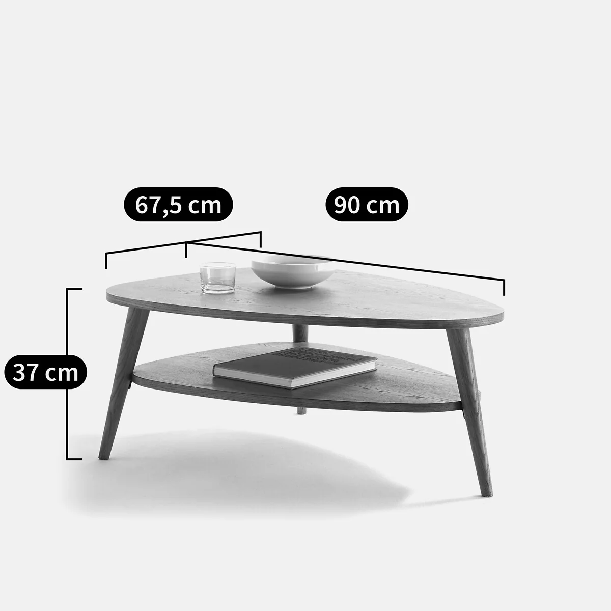 Quilda Vintage Two-Tier Coffee Table, Length 90cm – image 5