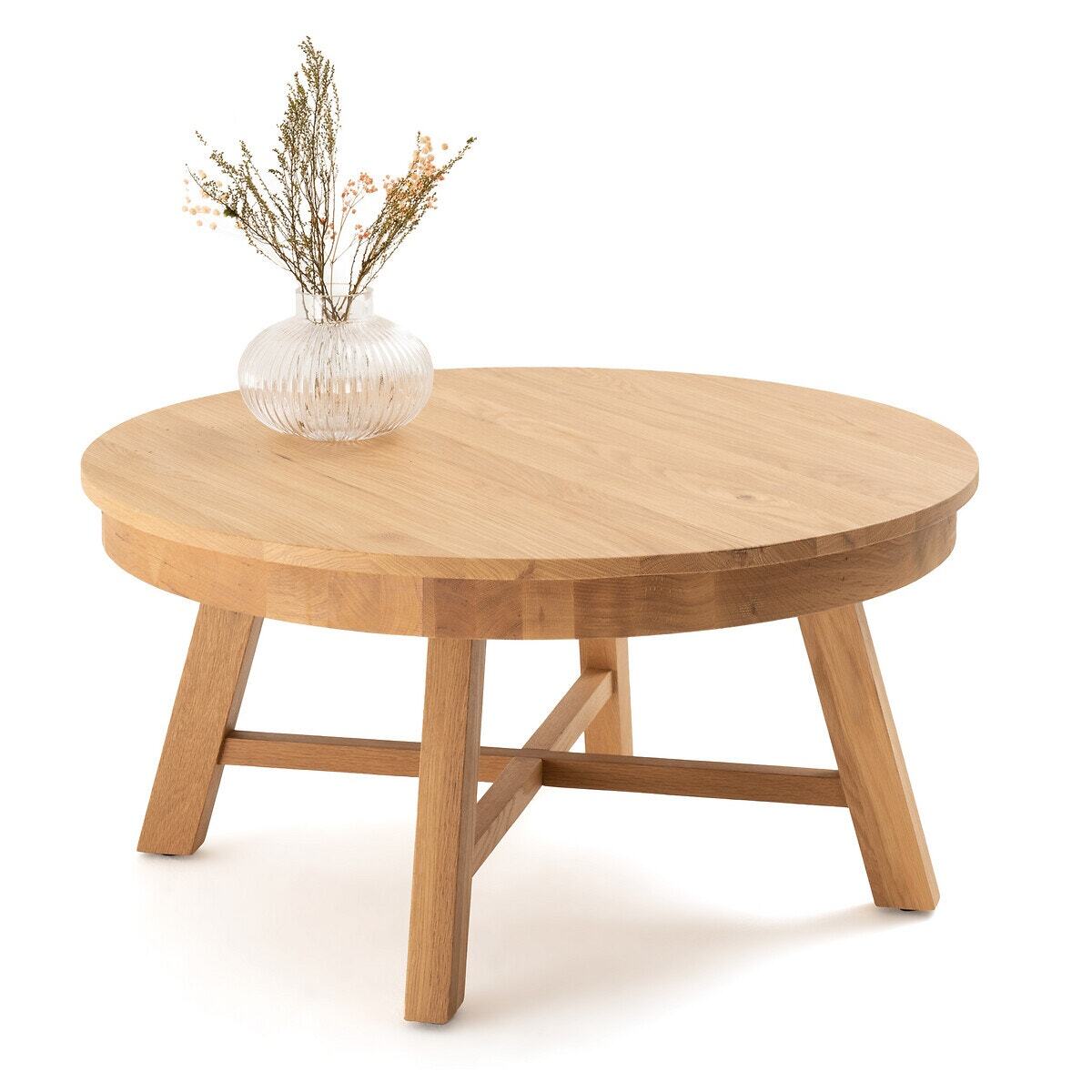 Zebarn Round Solid Oak Coffee Table – image 6