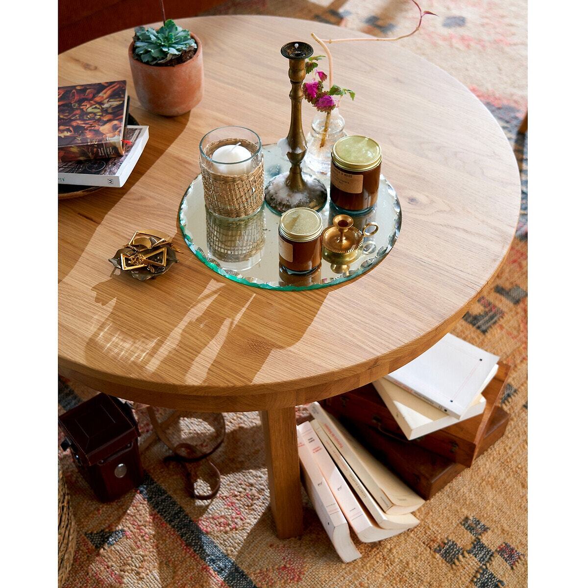 Zebarn Round Solid Oak Coffee Table – image 8