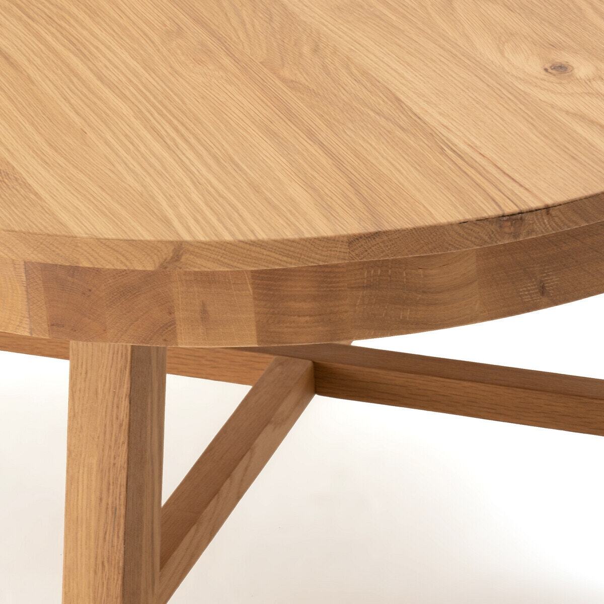 Zebarn Round Solid Oak Coffee Table – image 9