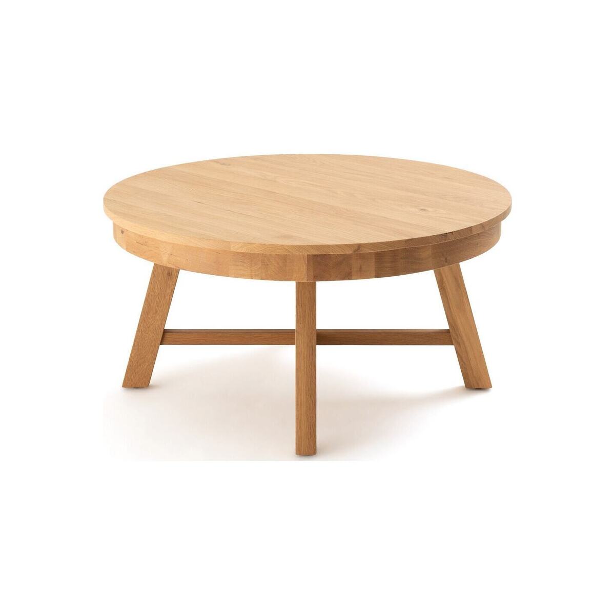 Zebarn Round Solid Oak Coffee Table – image 2