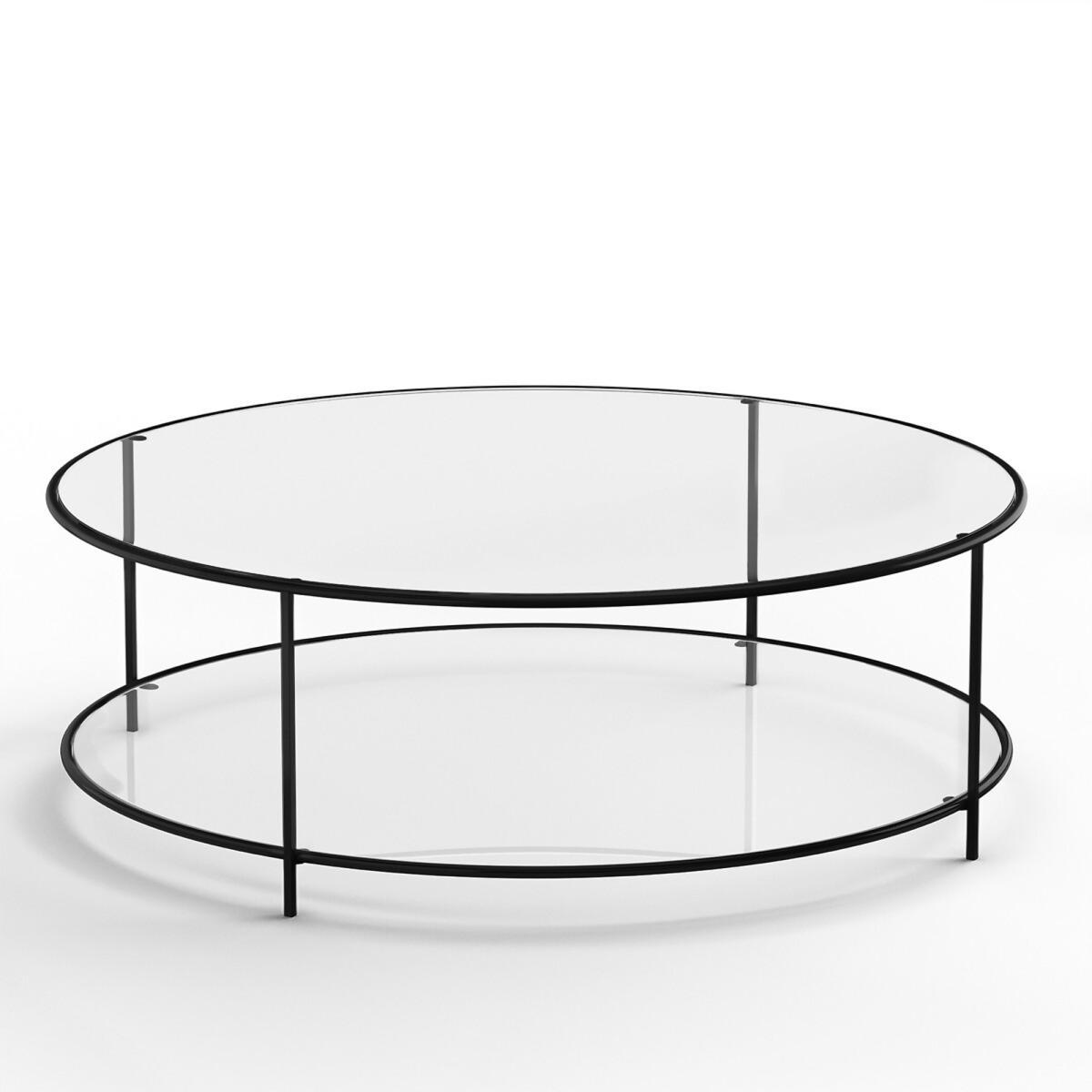 Sybil Two-Tier Round Coffee Table in Tempered Glass – image 2