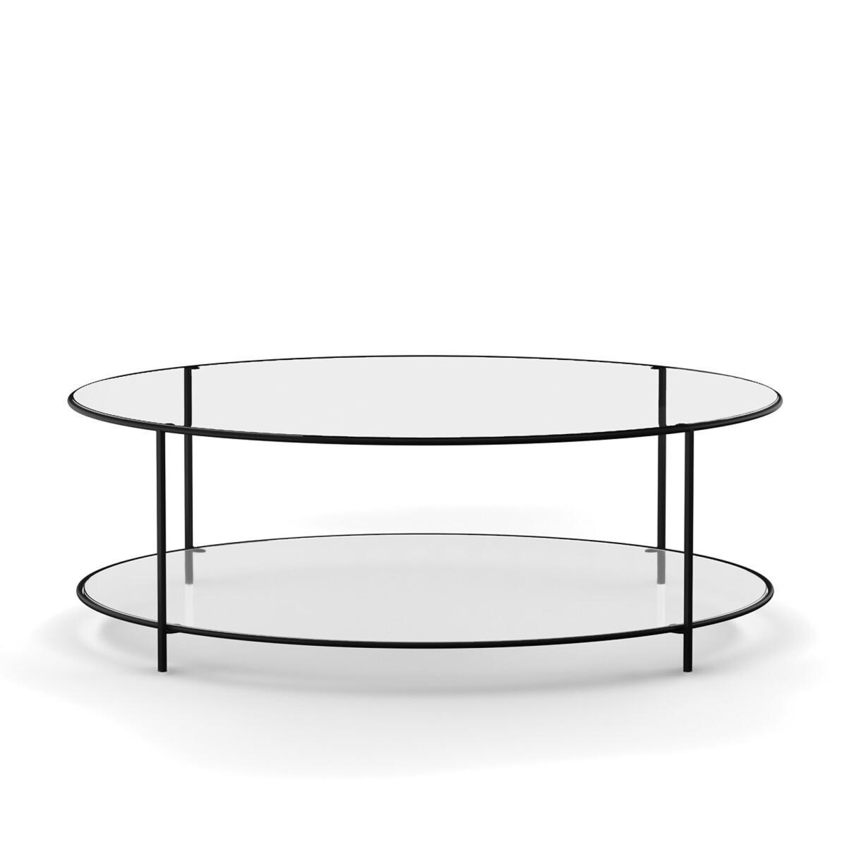 Sybil Two-Tier Round Coffee Table in Tempered Glass – image 3
