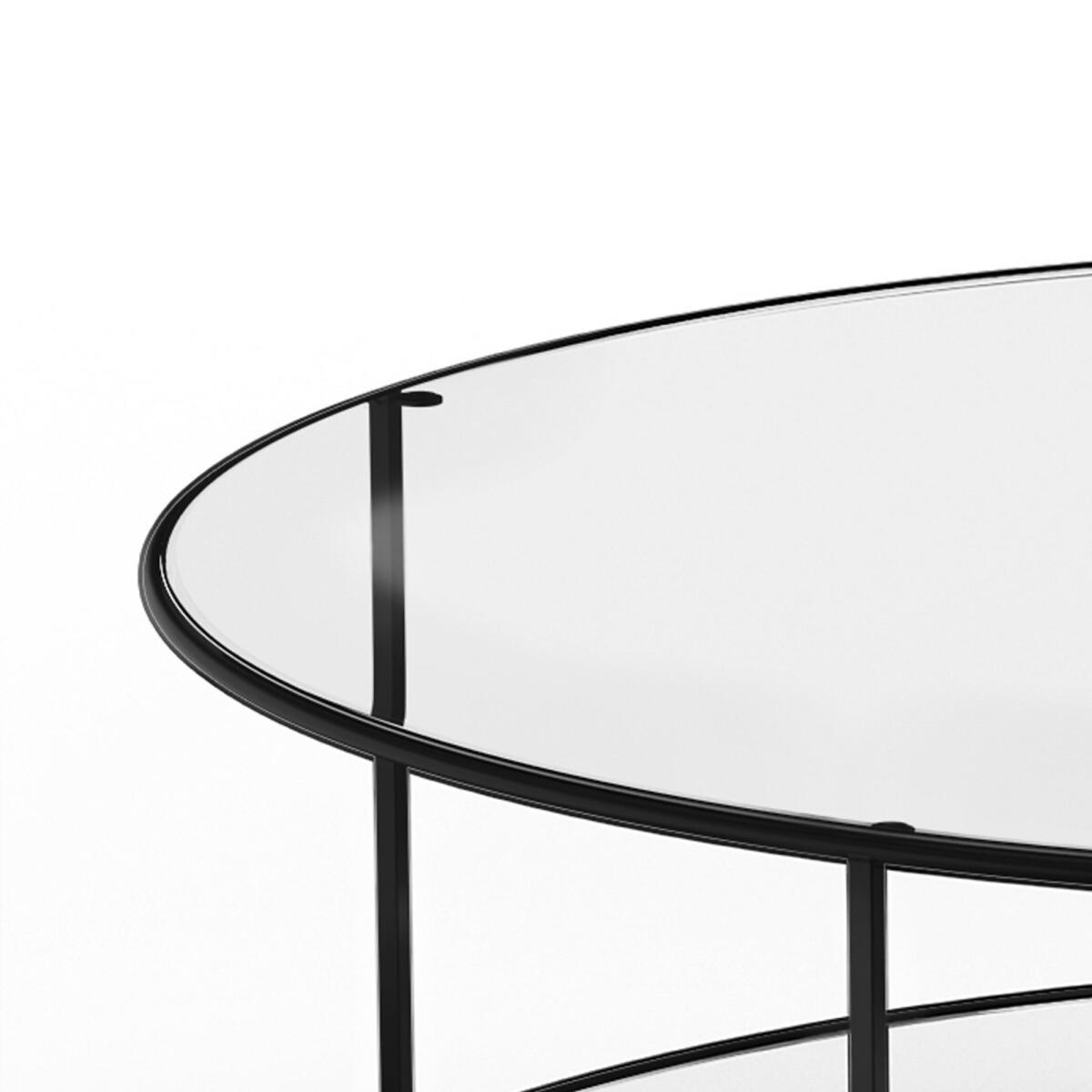Sybil Two-Tier Round Coffee Table in Tempered Glass – image 4