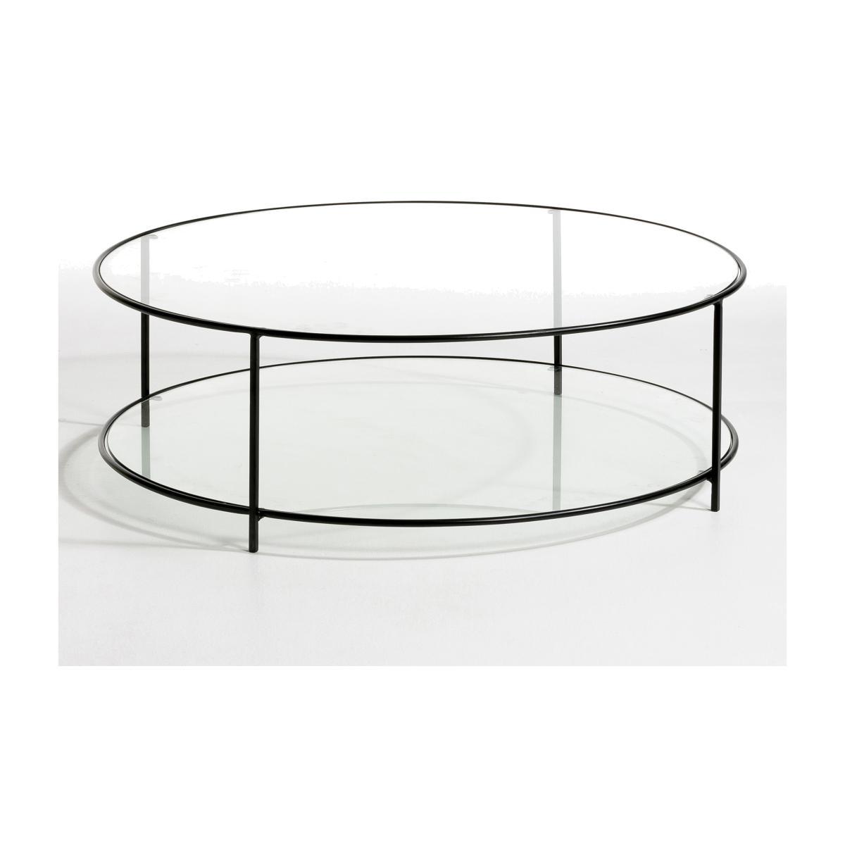 Sybil Two-Tier Round Coffee Table in Tempered Glass – image 1