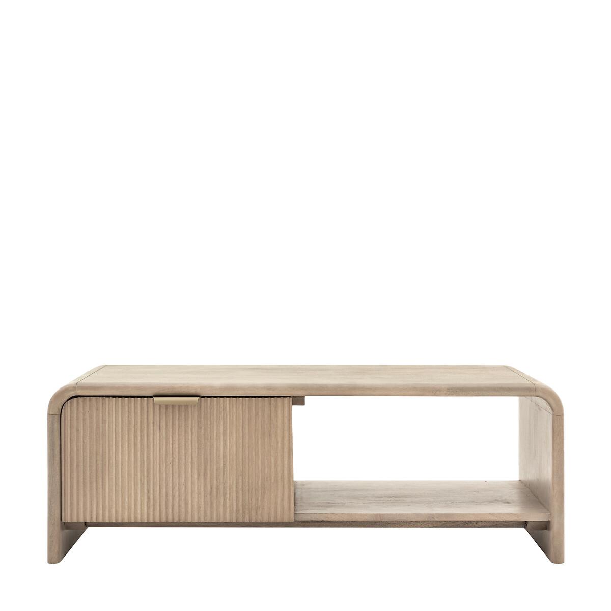 Corven Fluted Mango Wood 1 Drawer Coffee Table – image 2