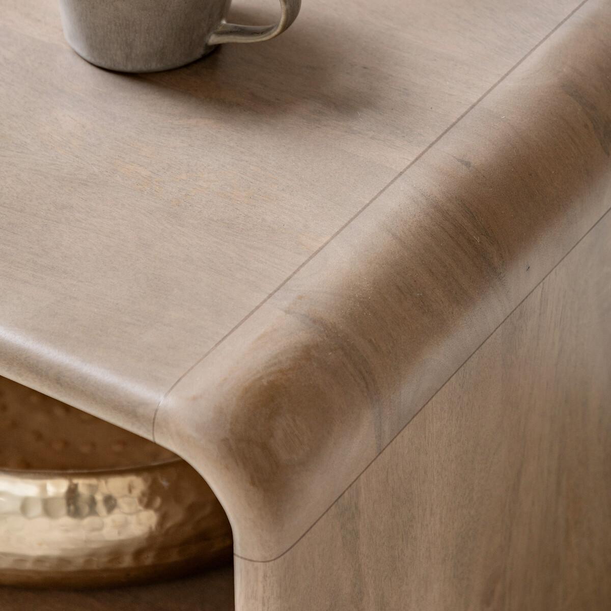 Corven Fluted Mango Wood 1 Drawer Coffee Table – image 3