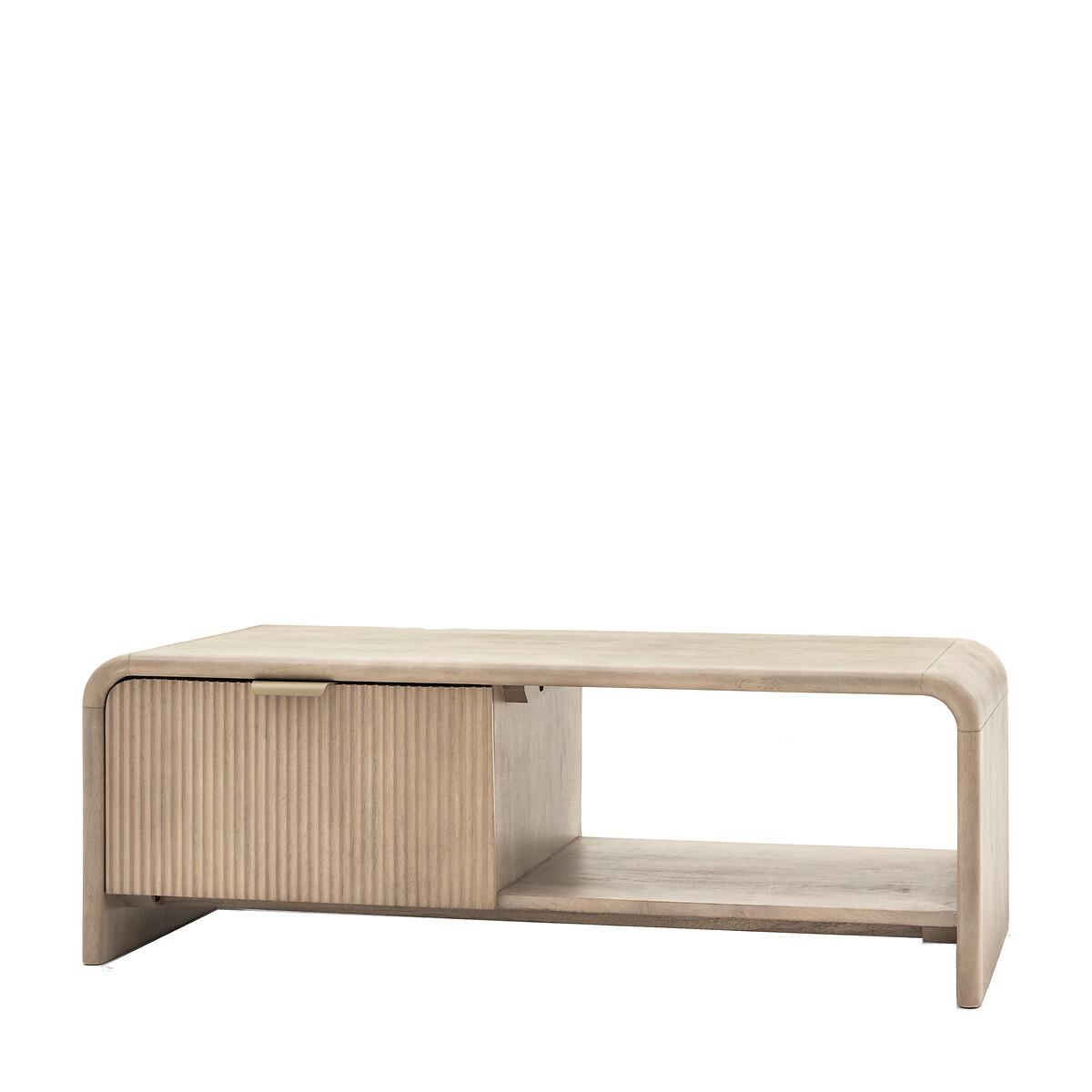 Corven Fluted Mango Wood 1 Drawer Coffee Table – image 6