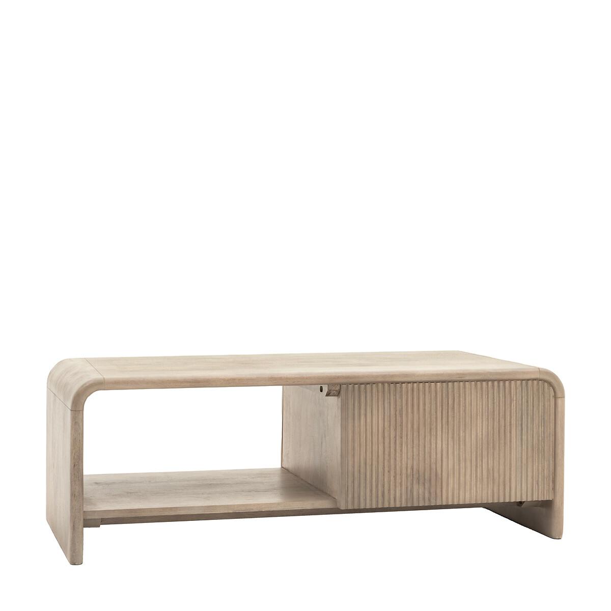 Corven Fluted Mango Wood 1 Drawer Coffee Table – image 8