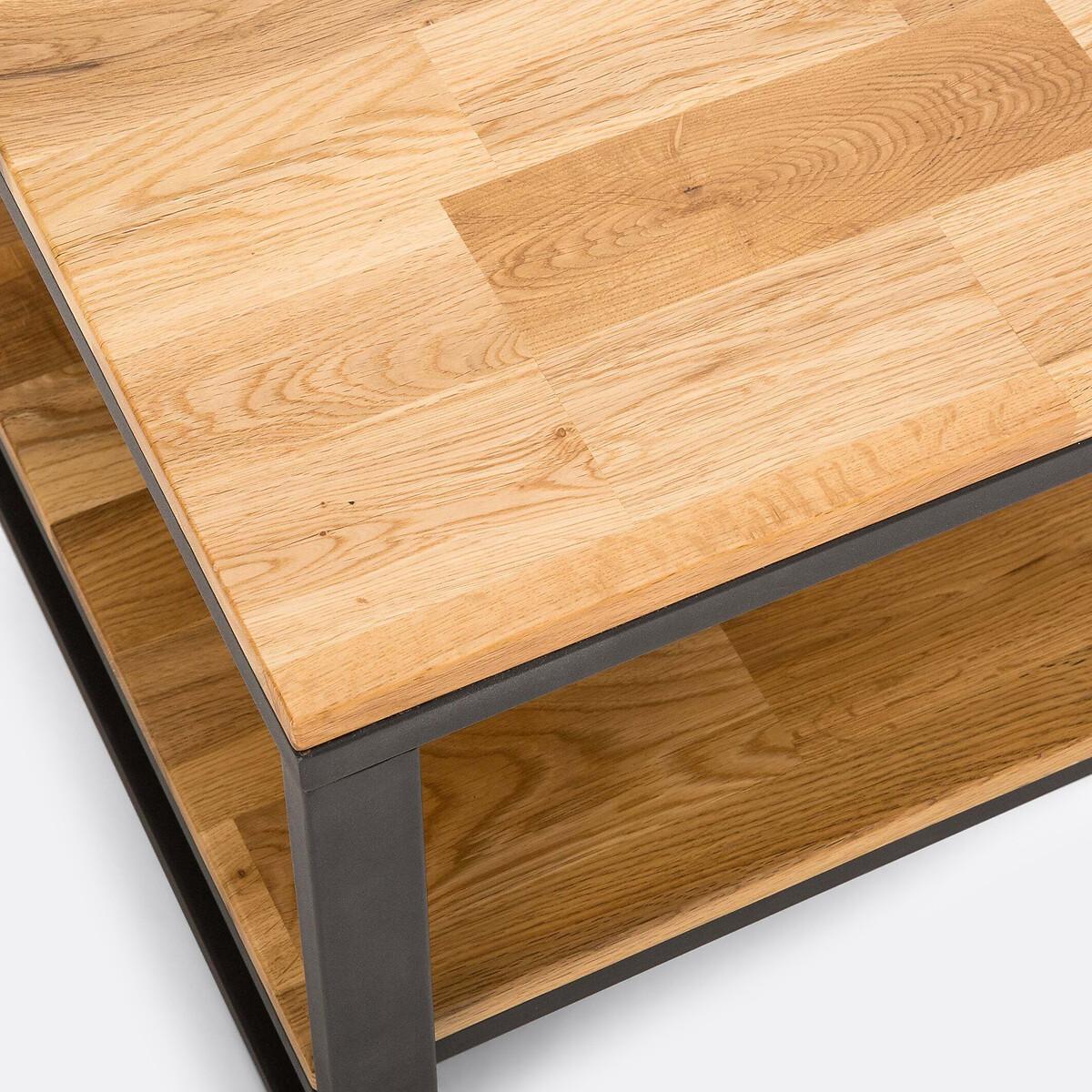 Hiba Square Oak & Steel Coffee Table – image 4