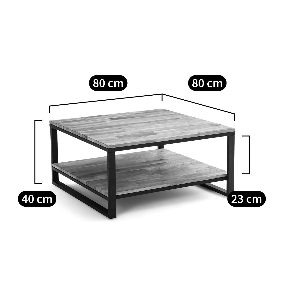 Hiba Square Oak & Steel Coffee Table – image 6