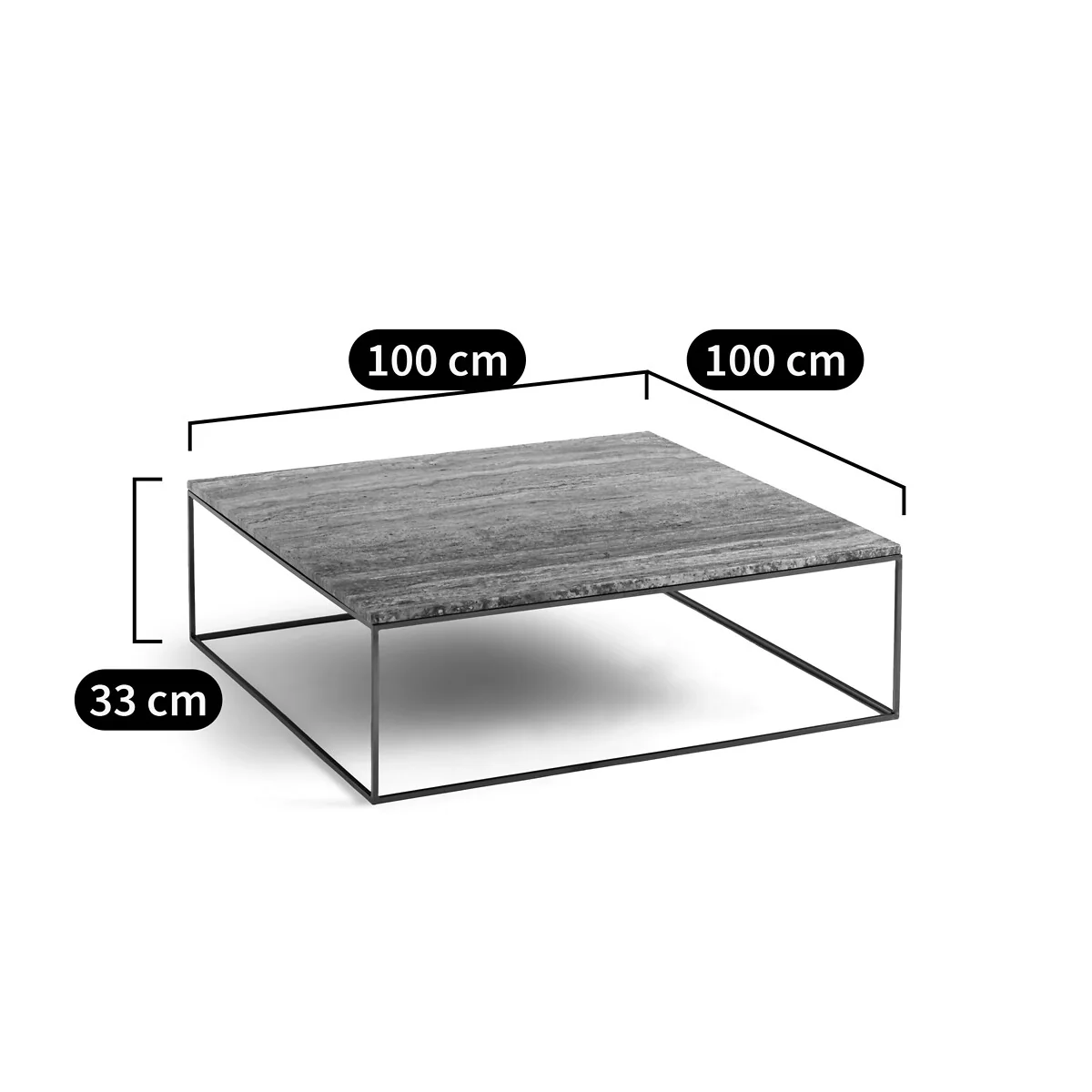 Mahaut Metal and Travertine Coffee Table – image 6