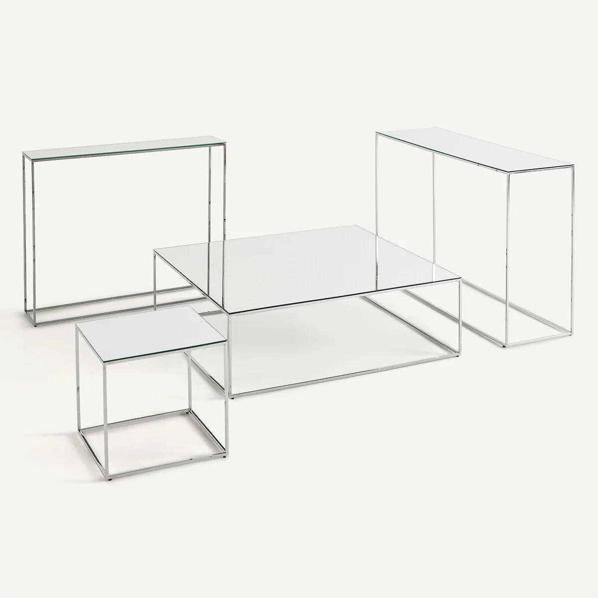 Mahaut Chromed Metal Mirrored Coffee Table – image 7