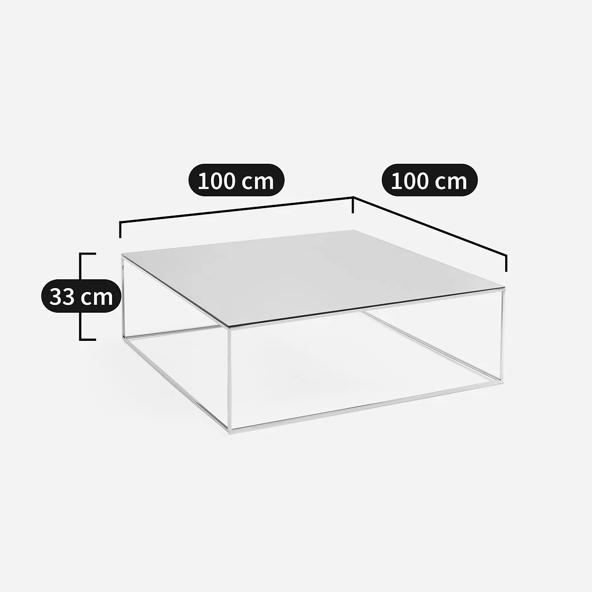 Mahaut Chromed Metal Mirrored Coffee Table – image 8