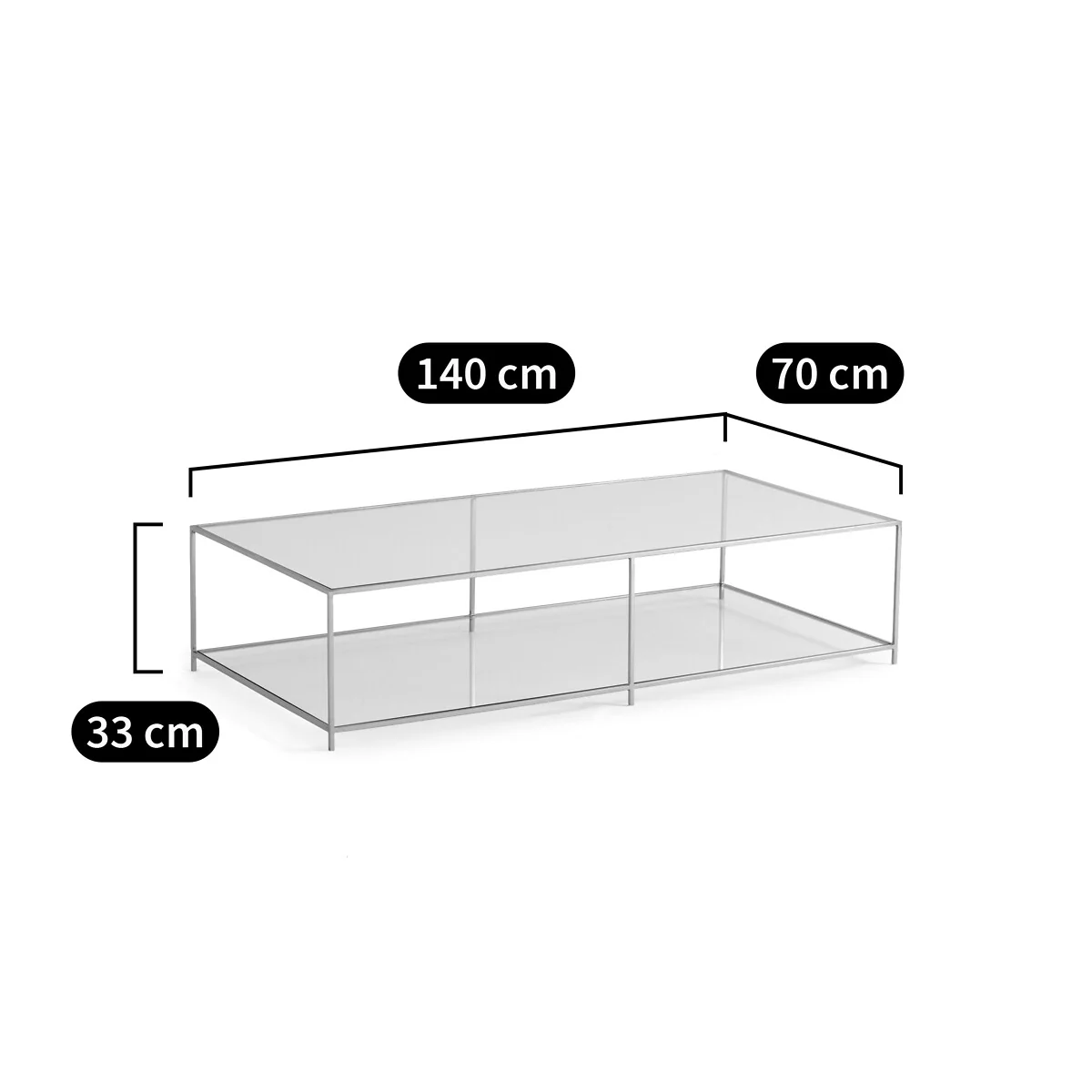 Sybil Rectangular Tempered Glass Coffee Table – image 5