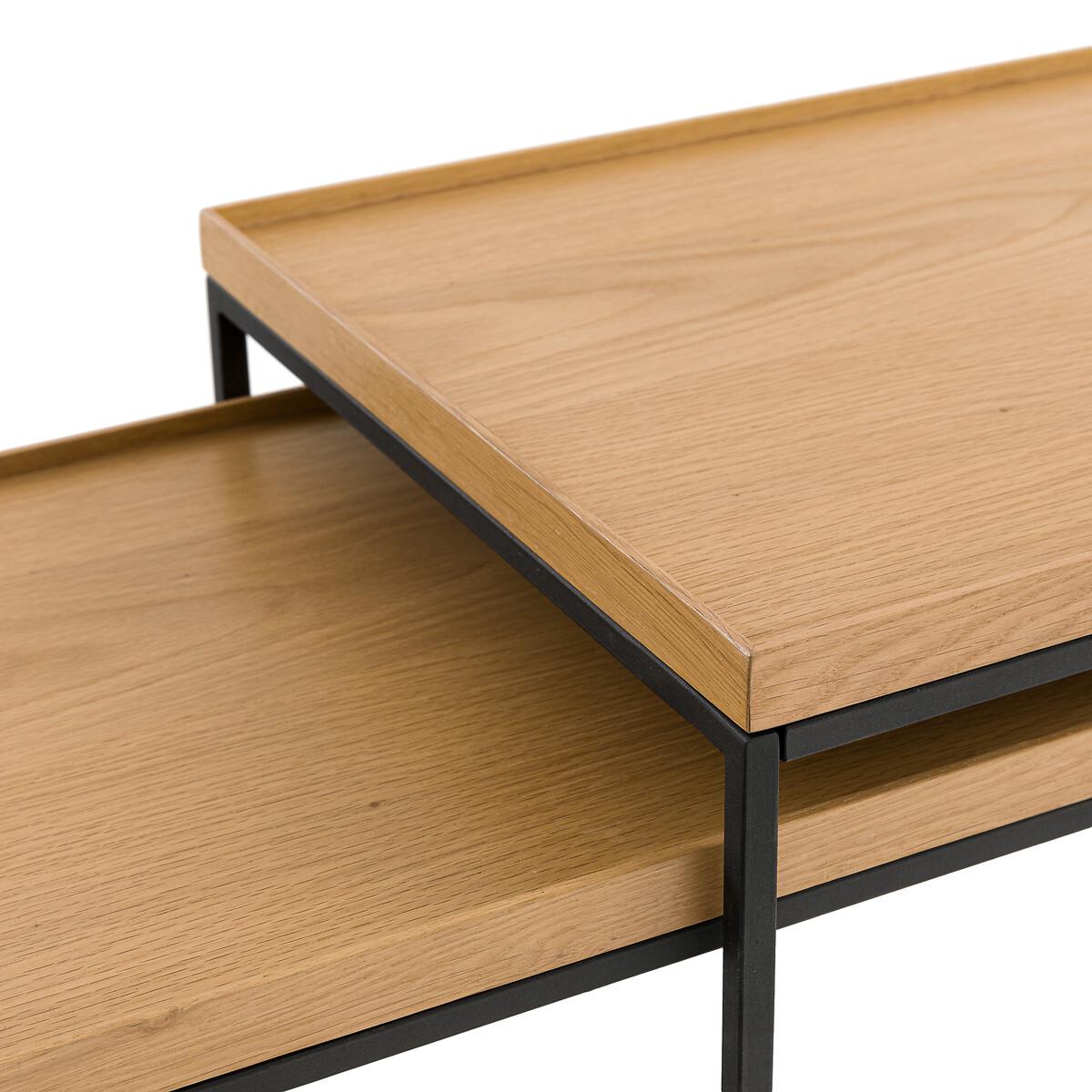 Set of 2 Joga Metal & Oak Rectangular Nesting Coffee Tables – image 6