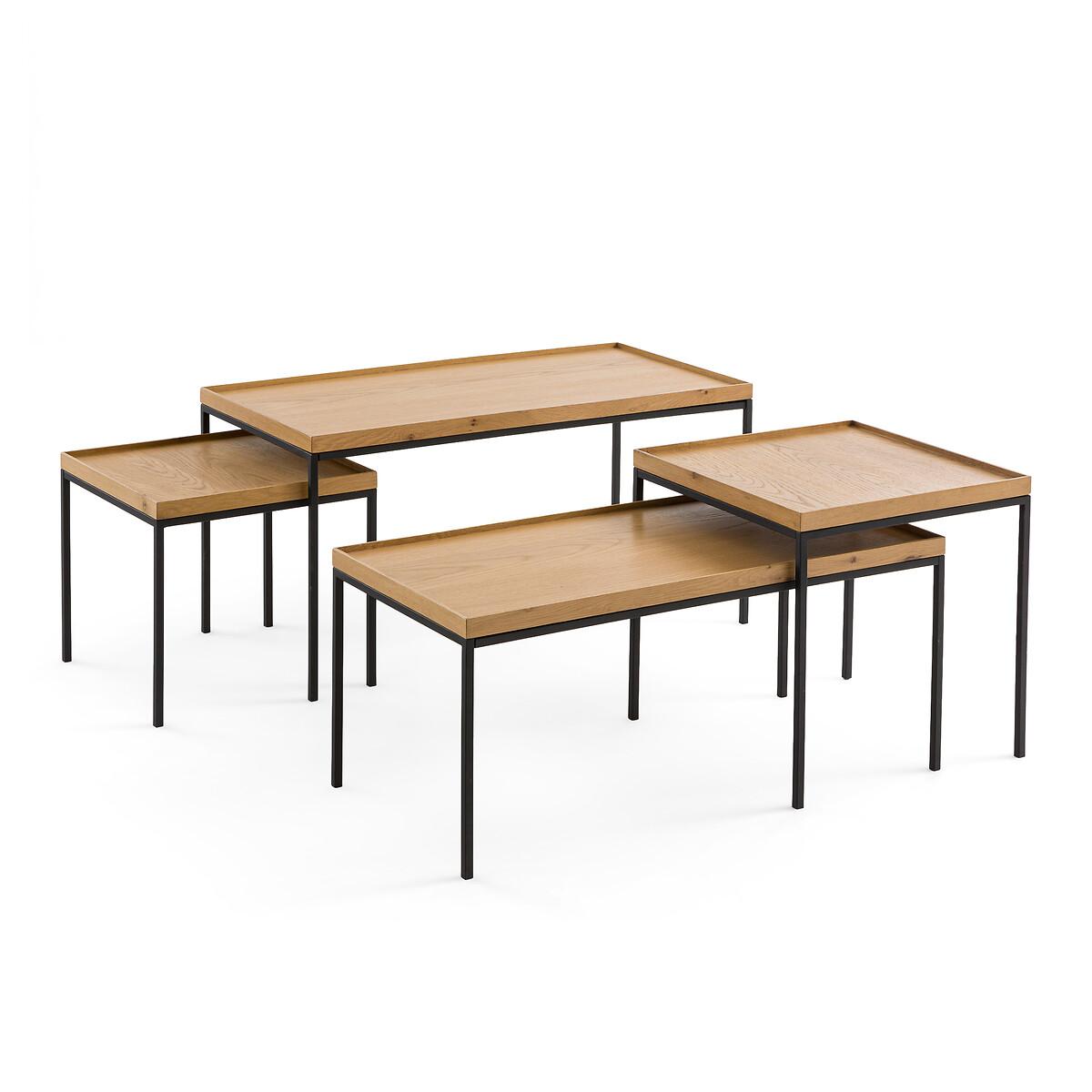 Set of 2 Joga Metal & Oak Rectangular Nesting Coffee Tables – image 7