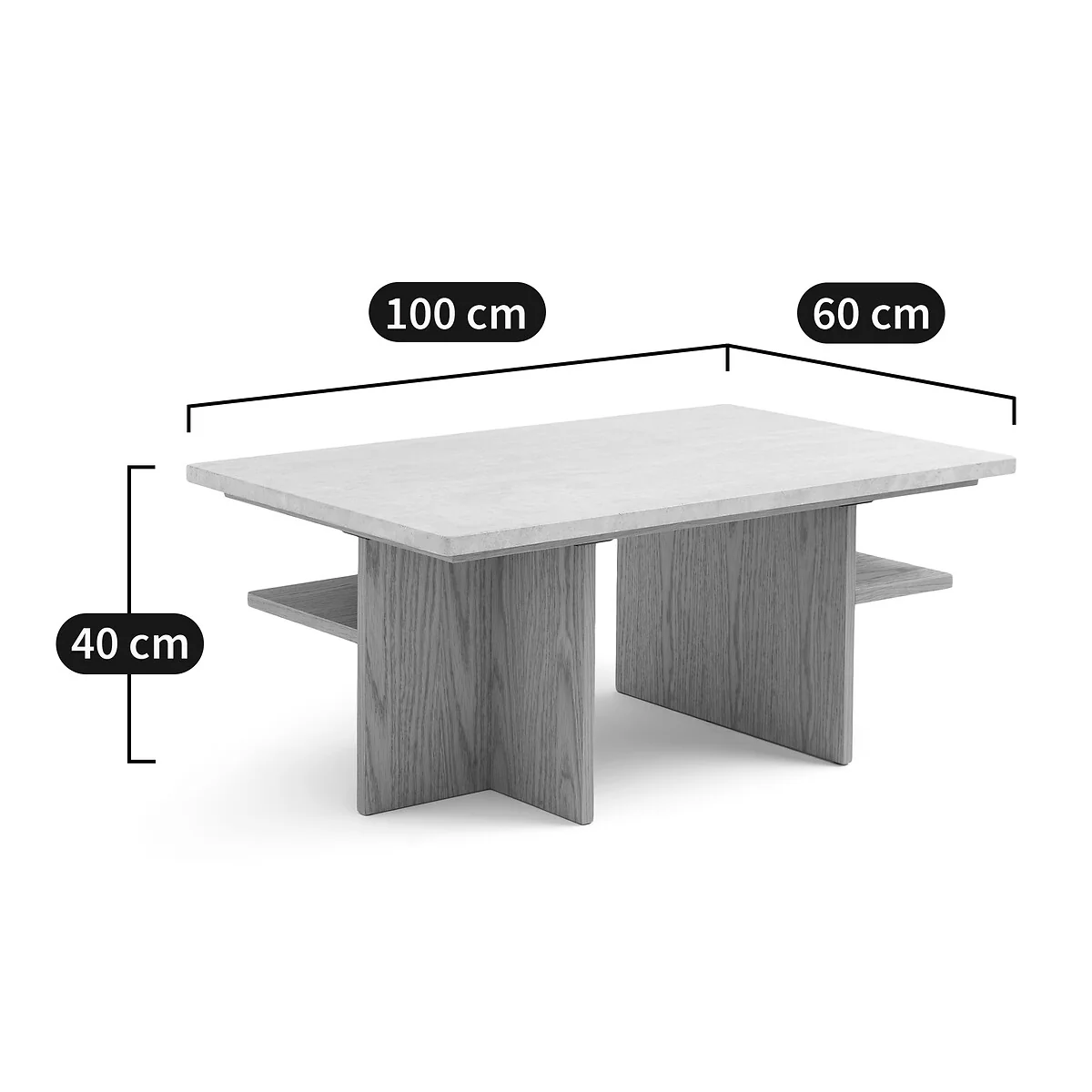 Caliste Coffee Table in Travertine, Length 100cm – image 8