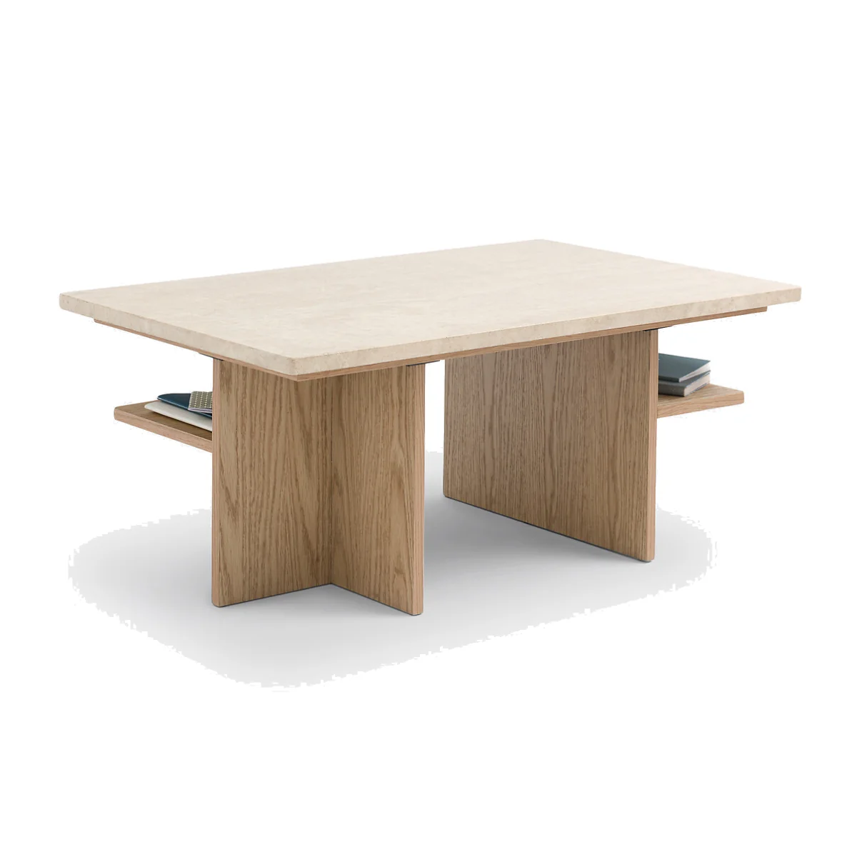 Caliste Coffee Table in Travertine, Length 100cm – image 1