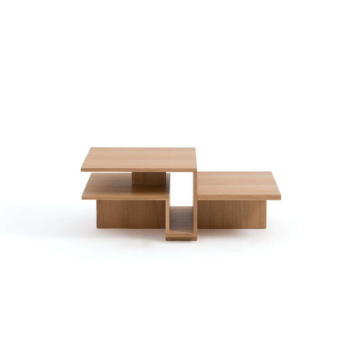 Bolda Three-Tier Oak Veneer Coffee Table – image 2