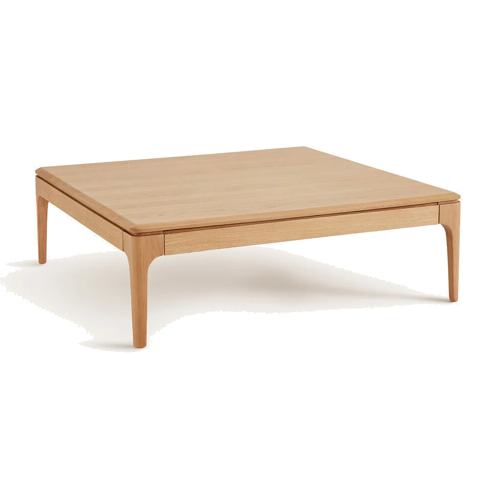 Sanara Solid Oak and Veneer Square Coffee Table with 2 Drawers – image 1