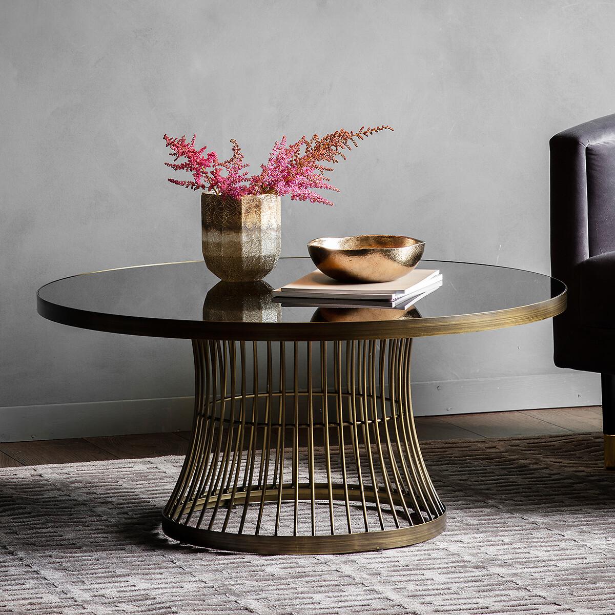 Jaipur Smoked Glass Round Coffee Table – image 1