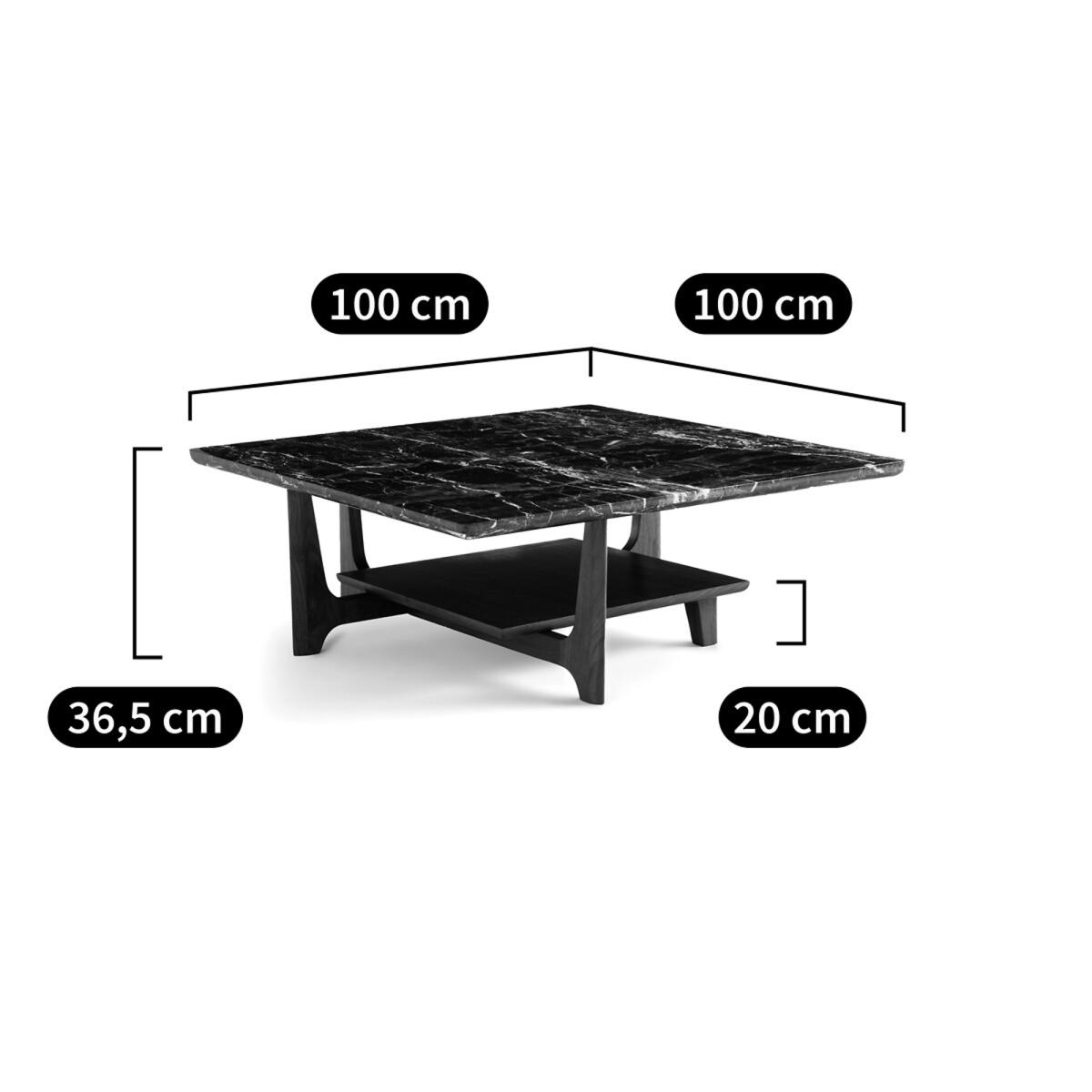 Tancani Amber Marble & Walnut Coffee Table – image 8