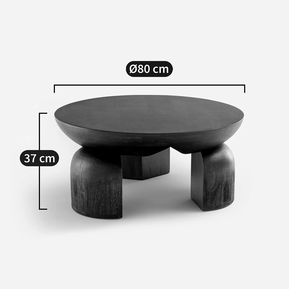 Lotus Tripod Coffee Table in Mango Wood – image 5