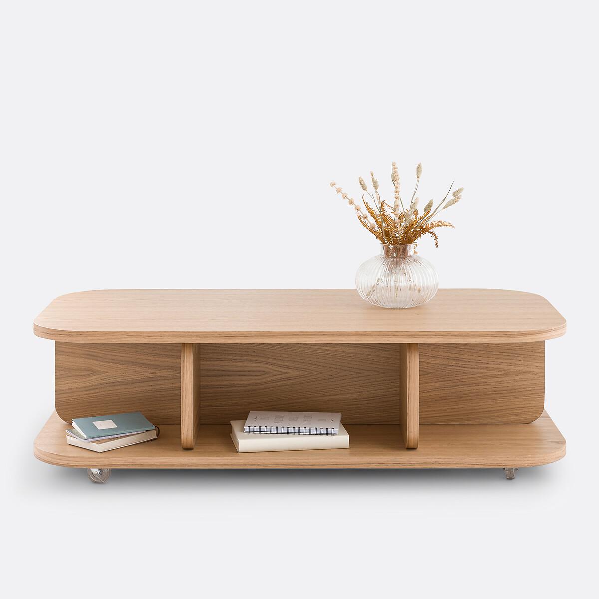 Riteni Oak Veneer Trolley Coffee Table – image 3