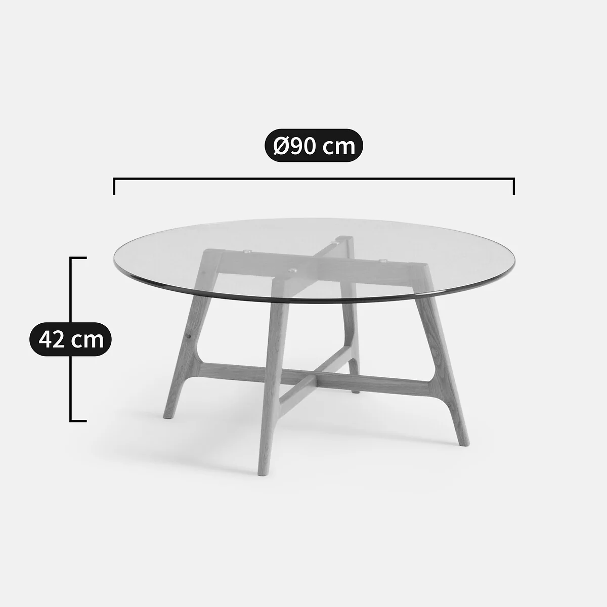 Zoleta Round Coffee Table with Glass Top – image 6