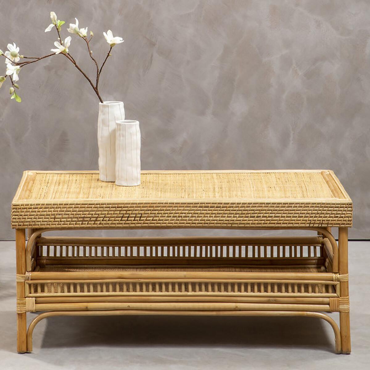 Decorative Rattan Rectangular Coffee Table – image 2