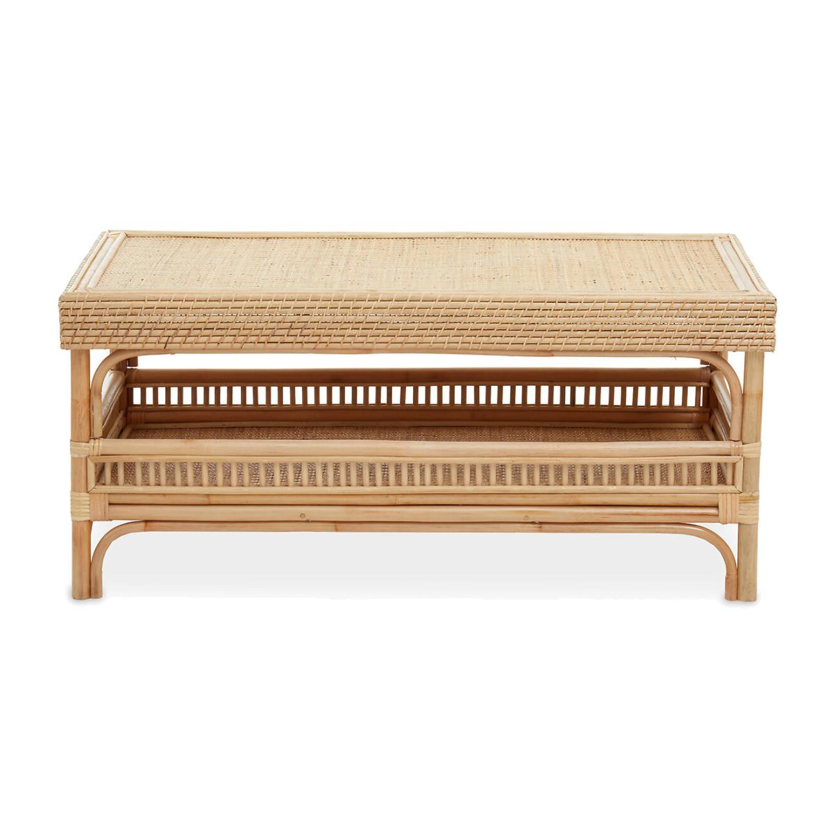Decorative Rattan Rectangular Coffee Table – image 1