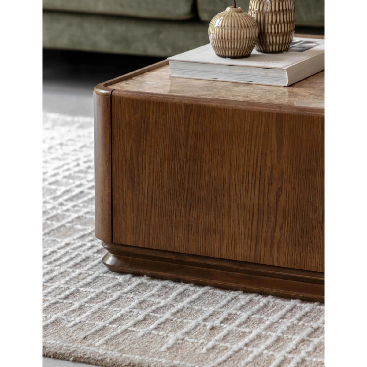 Gallery Direct Demspey Marble Top Coffee Table Brown Mix – image 3