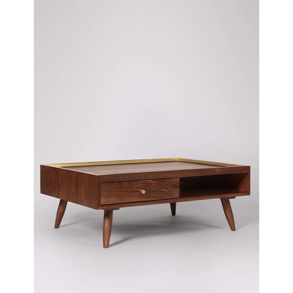 Swoon Fresco Mango Wood 1 Drawer Coffee Table Dark Brown – image 3