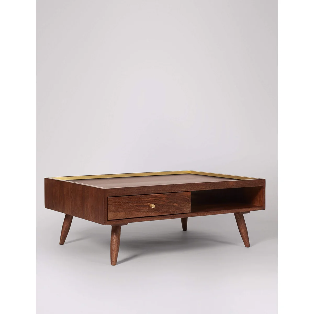 Swoon Fresco Mango Wood 1 Drawer Coffee Table Dark Brown – image 4
