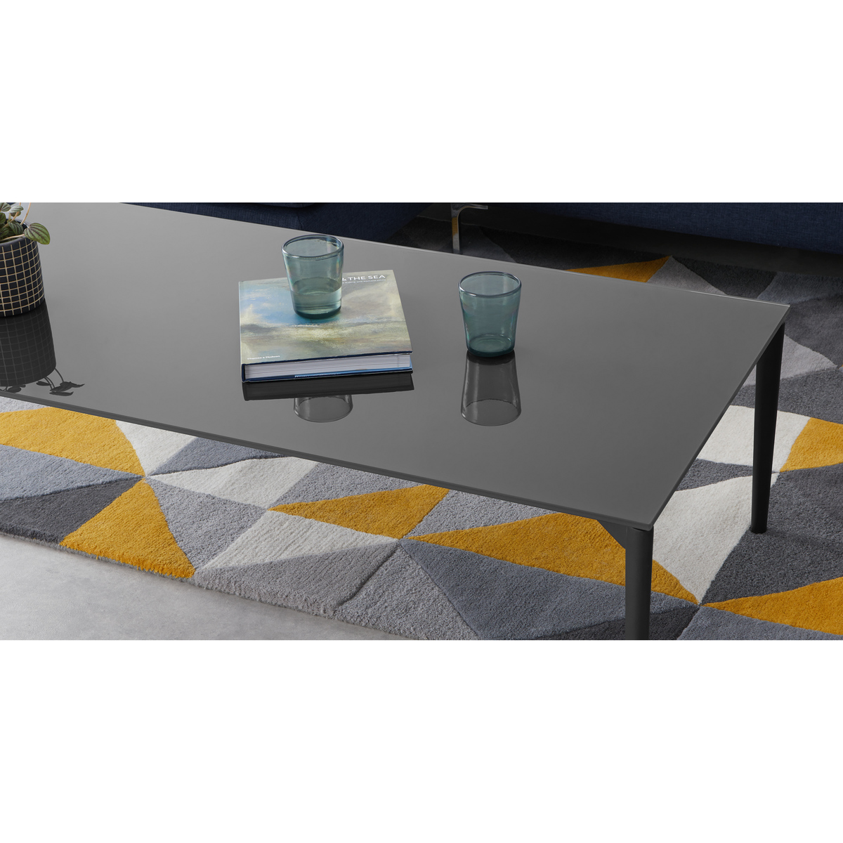Tandil Large Rectangular Coffee Table, Grey Glass – image 3