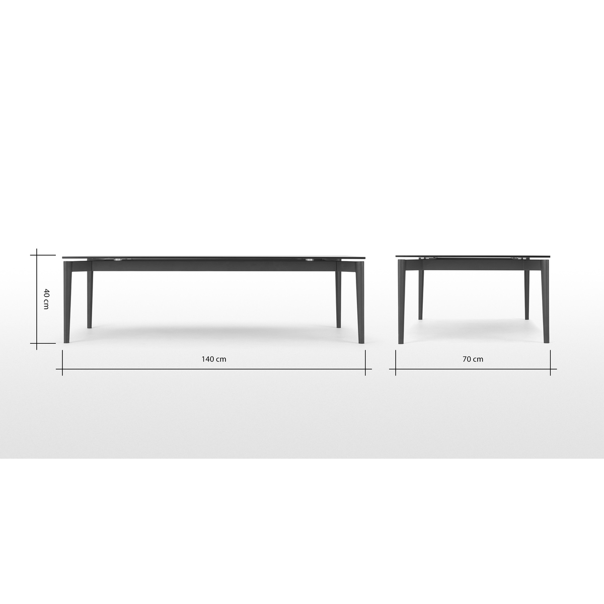 Tandil Large Rectangular Coffee Table, Grey Glass – image 7