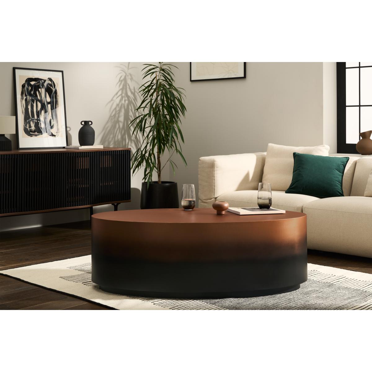 Sulta Oval Coffee Table, Copper & Black Ombre – image 4