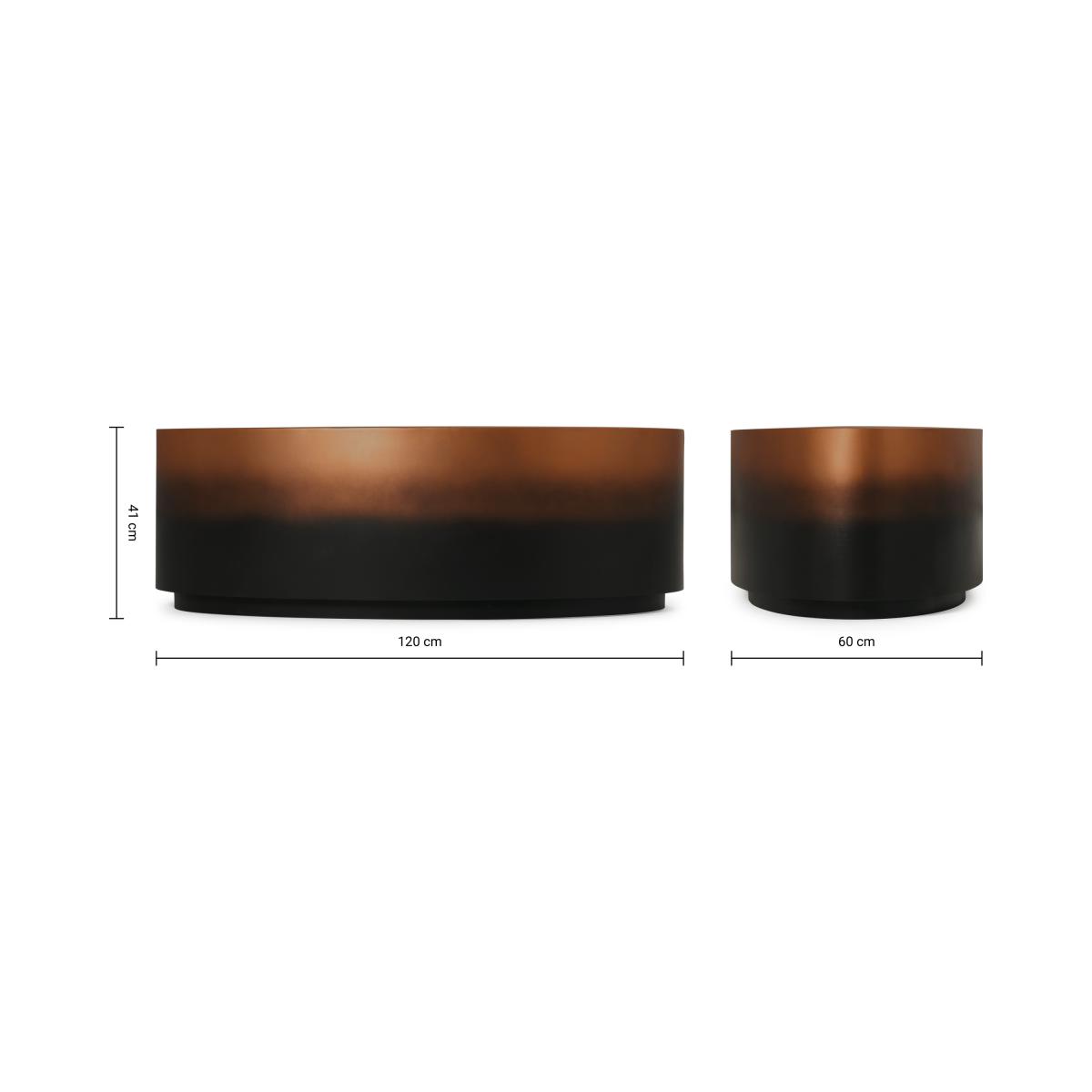 Sulta Oval Coffee Table, Copper & Black Ombre – image 9