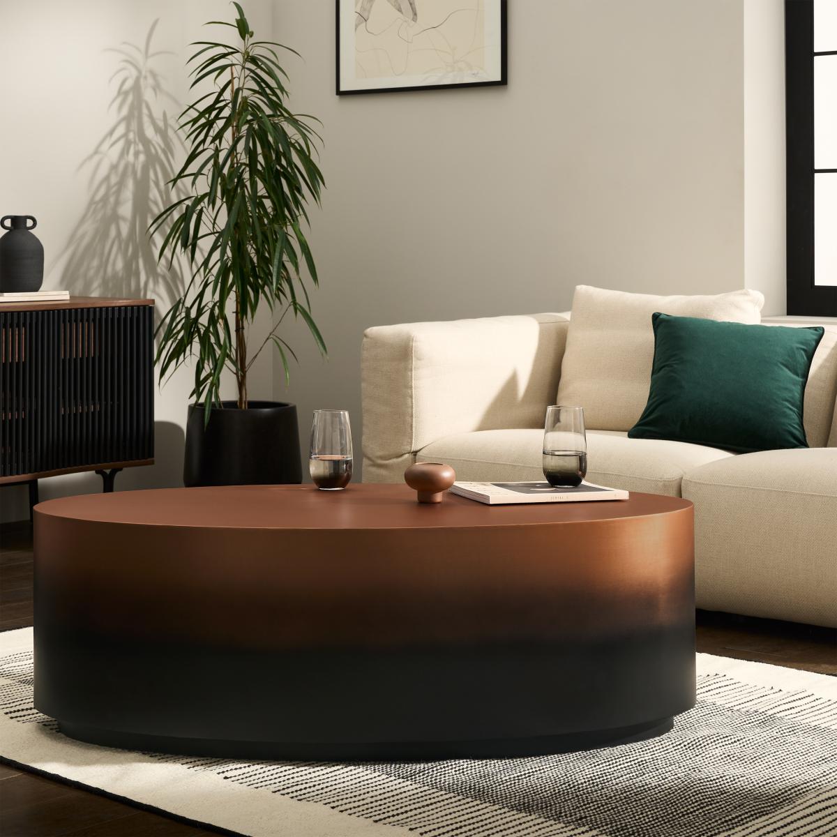 Sulta Oval Coffee Table, Copper & Black Ombre – image 10