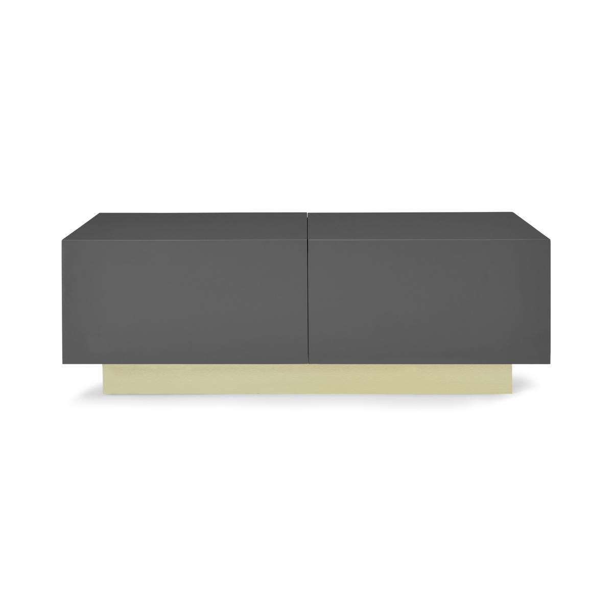 Elsdon Storage Coffee Table, Charcoal Grey & Brass – image 2