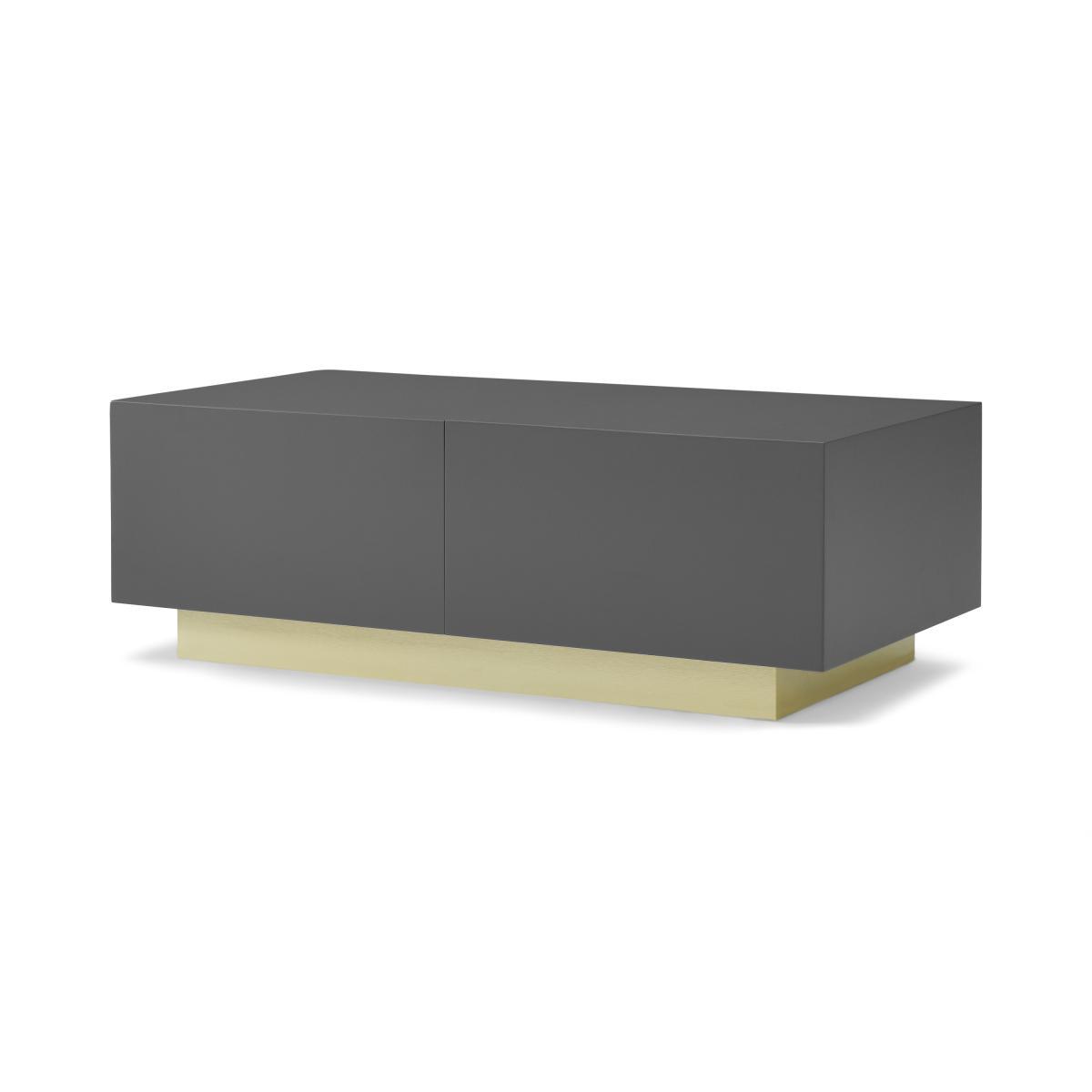Elsdon Storage Coffee Table, Charcoal Grey & Brass – image 3
