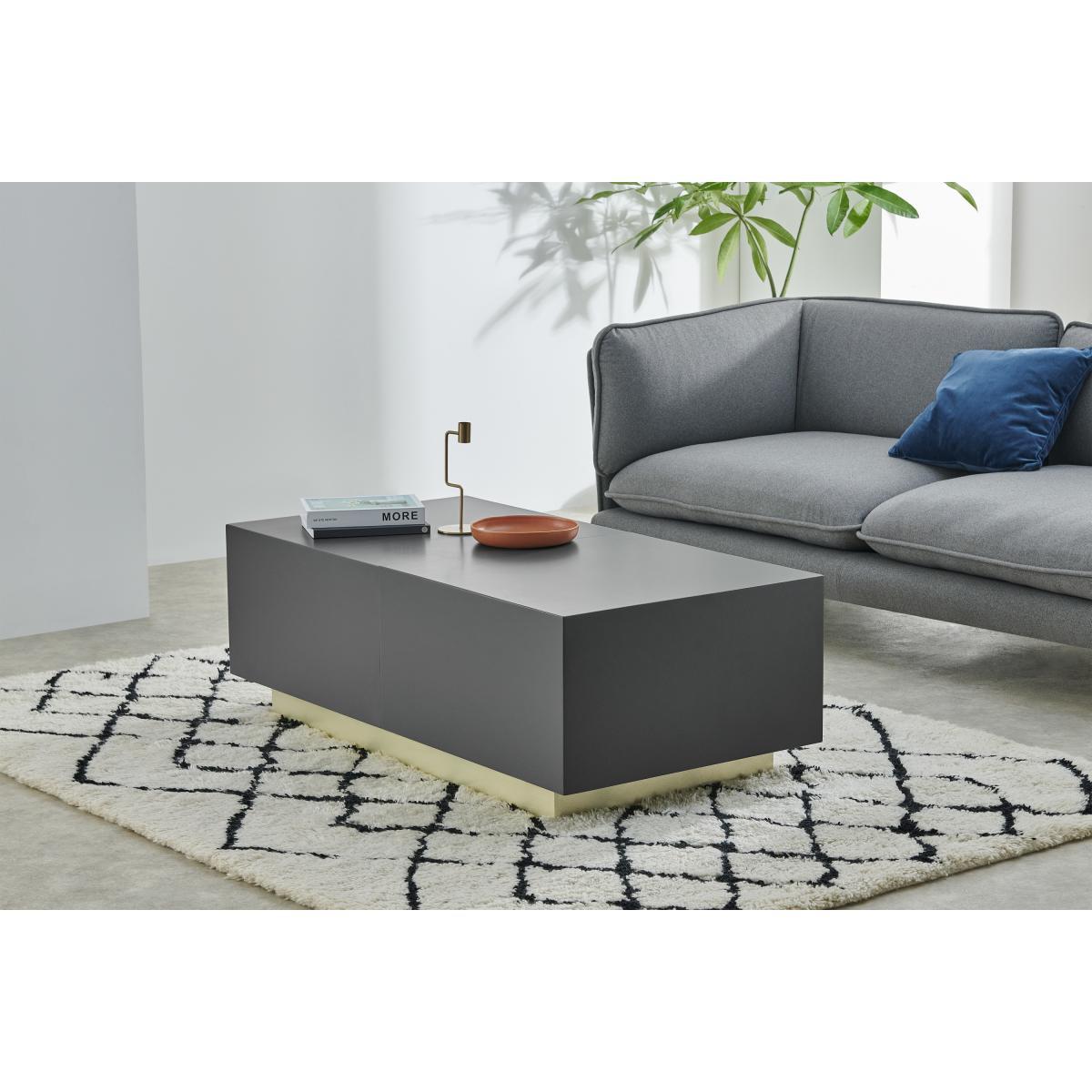 Elsdon Storage Coffee Table, Charcoal Grey & Brass – image 4