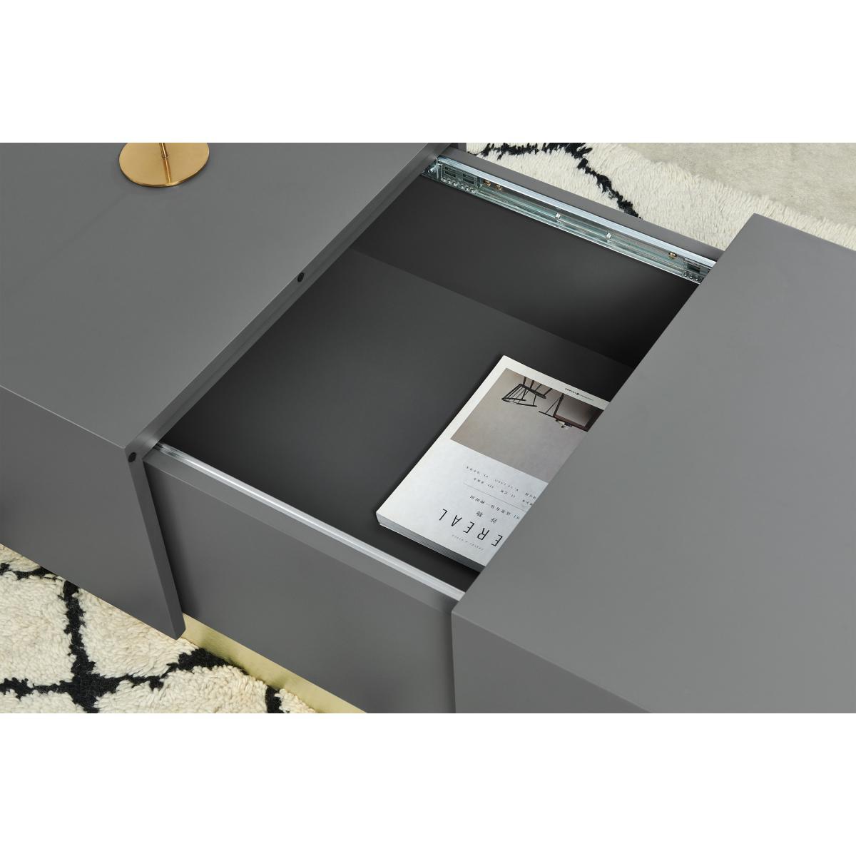 Elsdon Storage Coffee Table, Charcoal Grey & Brass – image 5