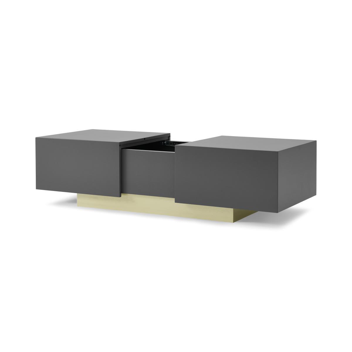 Elsdon Storage Coffee Table, Charcoal Grey & Brass – image 6