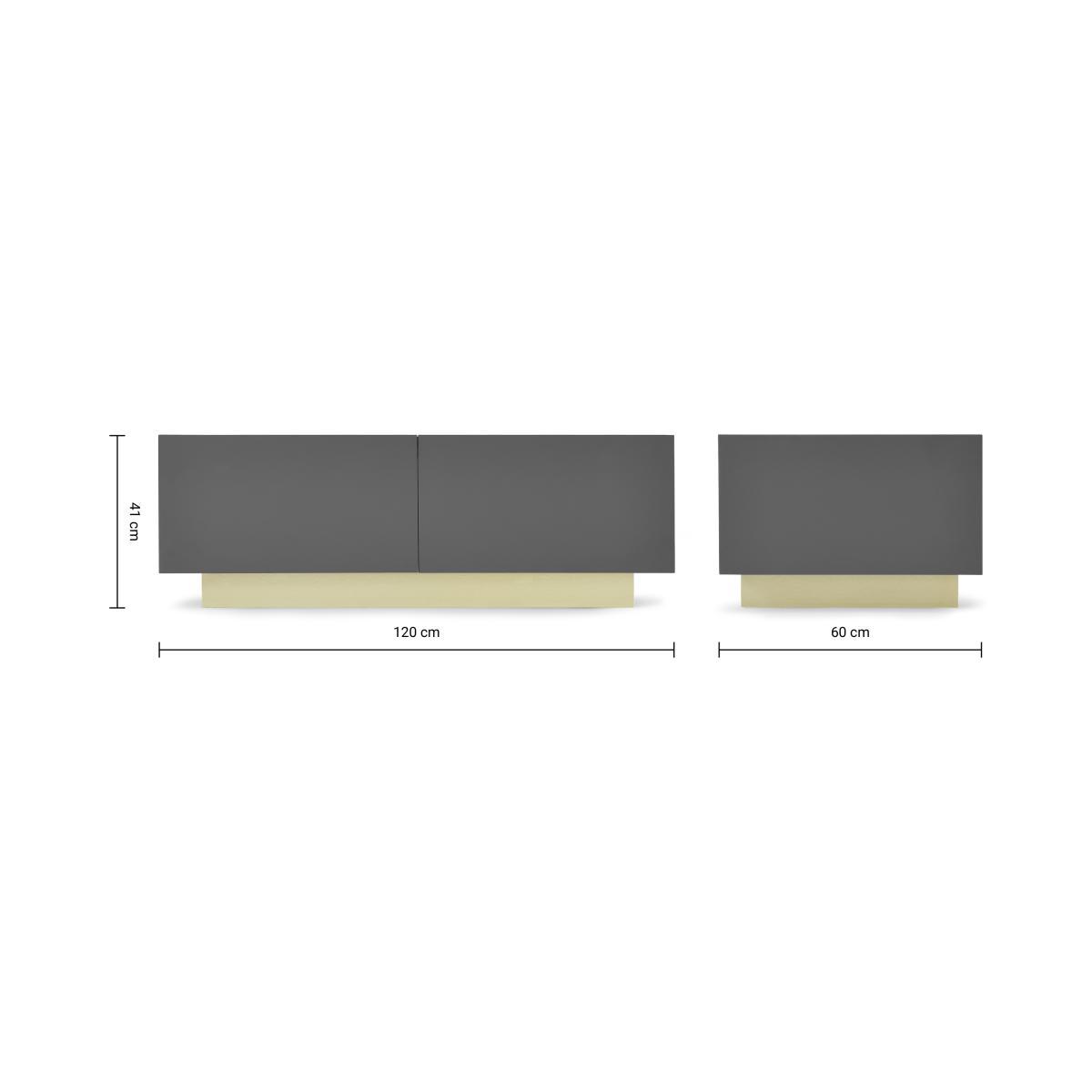 Elsdon Storage Coffee Table, Charcoal Grey & Brass – image 9