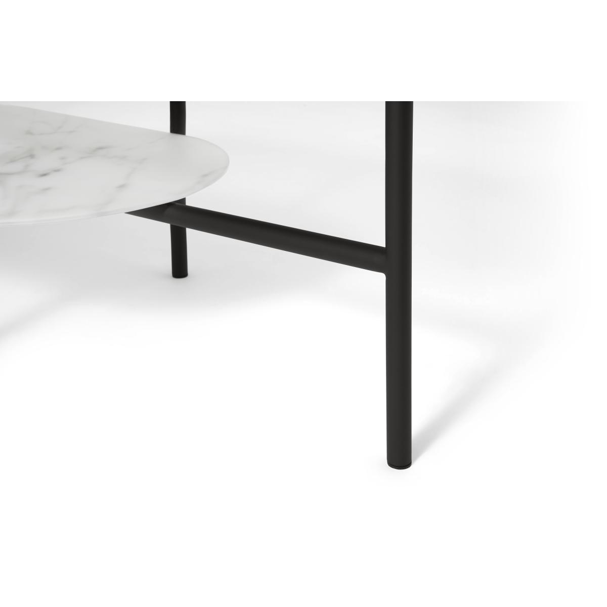 Shildon Coffee Table, White Marble Effect & Smoked Glass – image 7